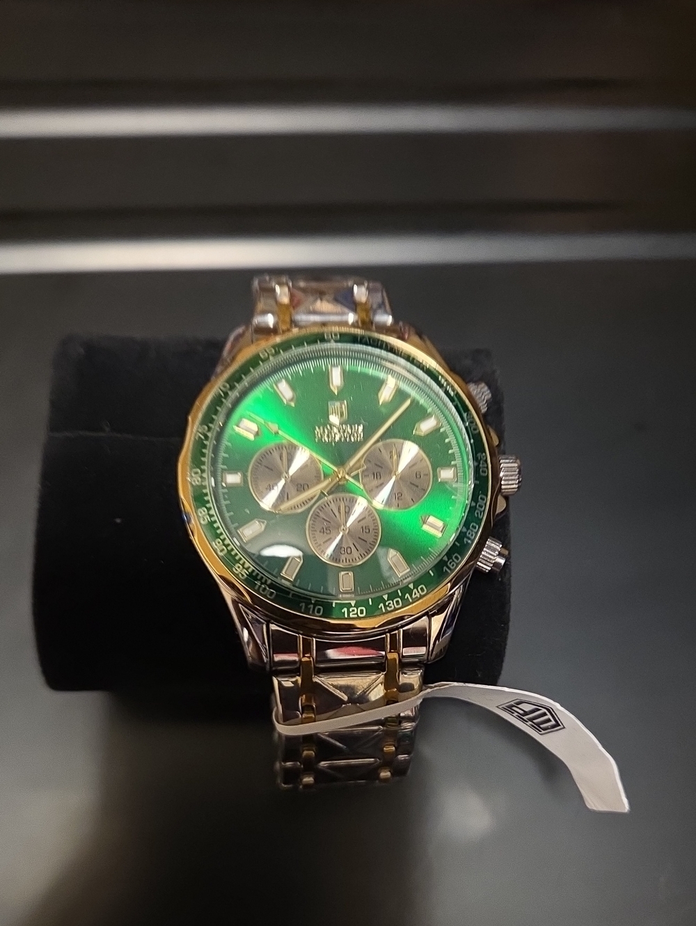 Men's Green Dial Stainless Steel Watch
